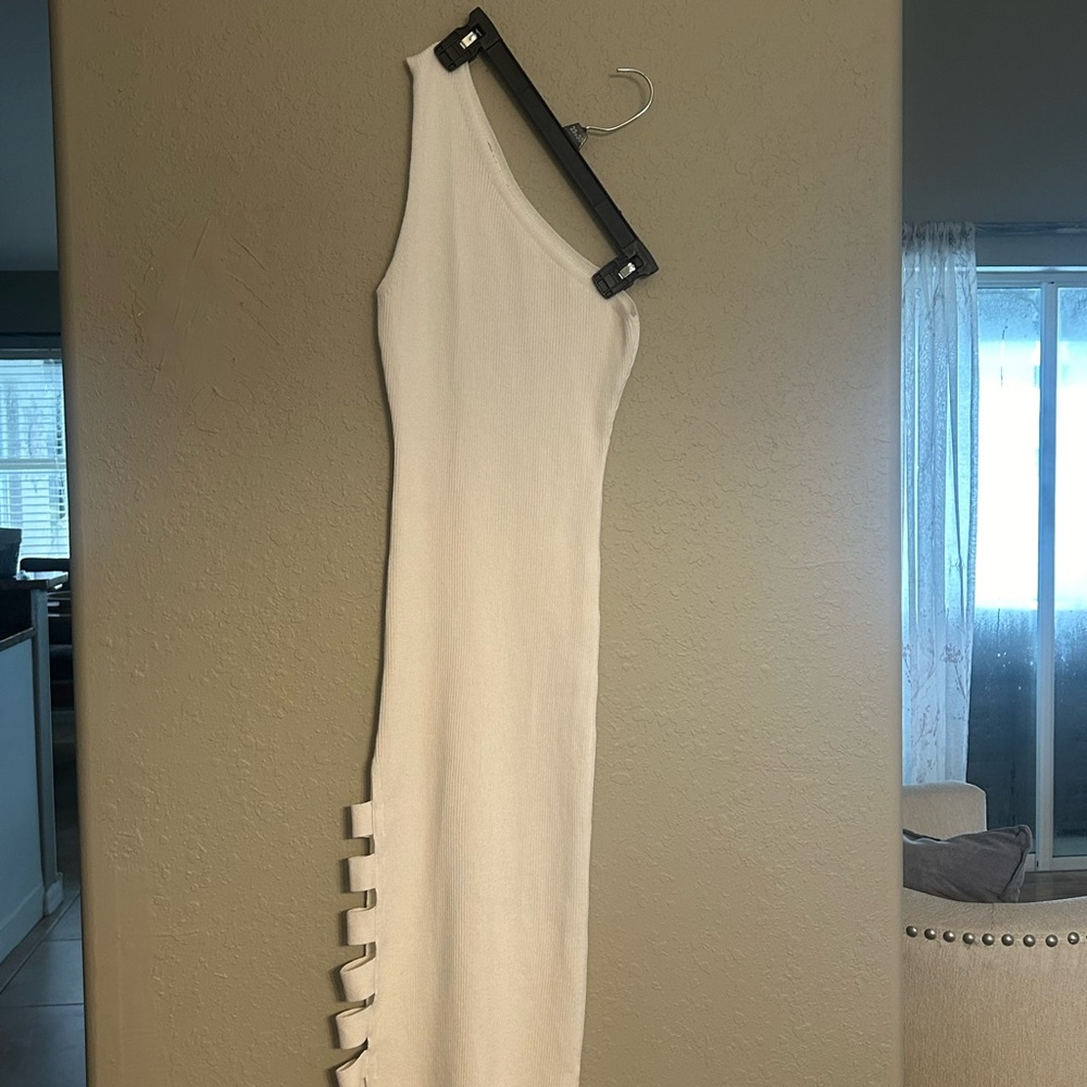 Jolie and Joy white ribbed dress